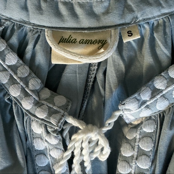 Julia Amory Coature Caftan Dress in Oxford Blue - Picture 2 of 6